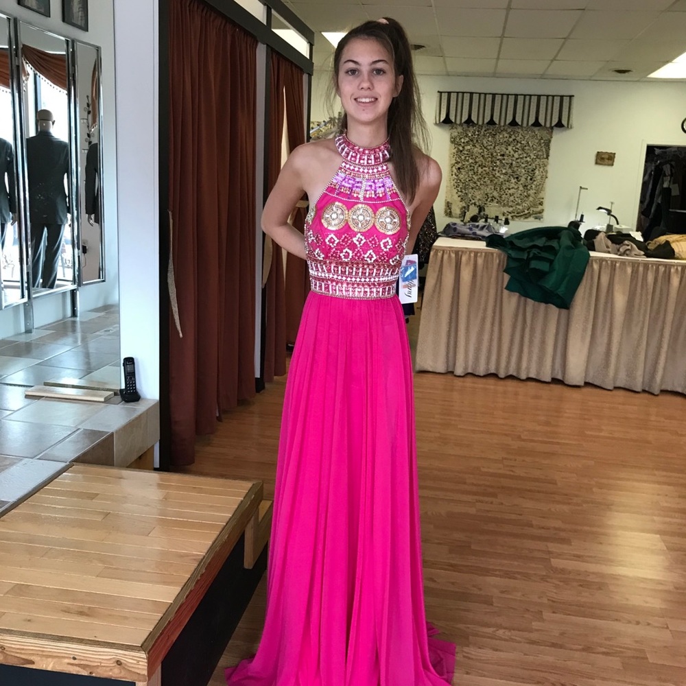 NWT. stoned & beaded Tiffany gown size 0.